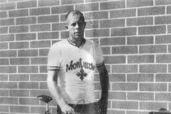 Bob Hansing in a Montrose cycling jersey