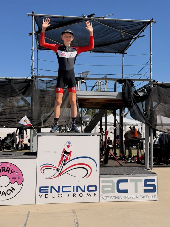 On the podium at the Masters and Juniors State Time Trial Championships.