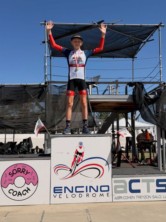 On the podium at the Masters and Juniors State Time Trial Championships.