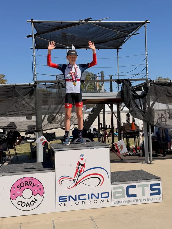 On the podium at the Masters and Juniors State Time Trial Championships.