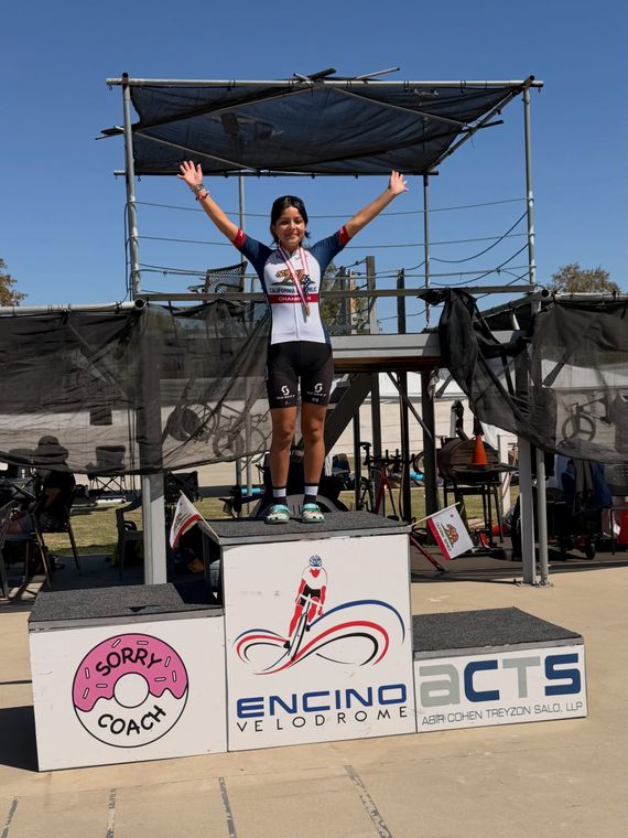 On the podium at the Masters and Juniors State Time Trial Championships.