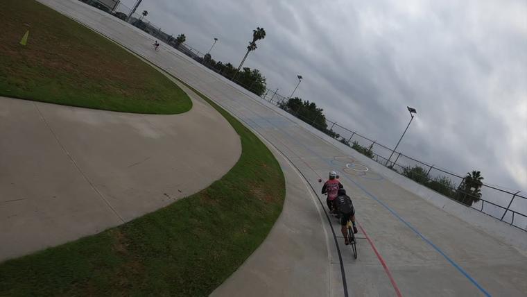 Into the banking behind the motor. Frame from video.